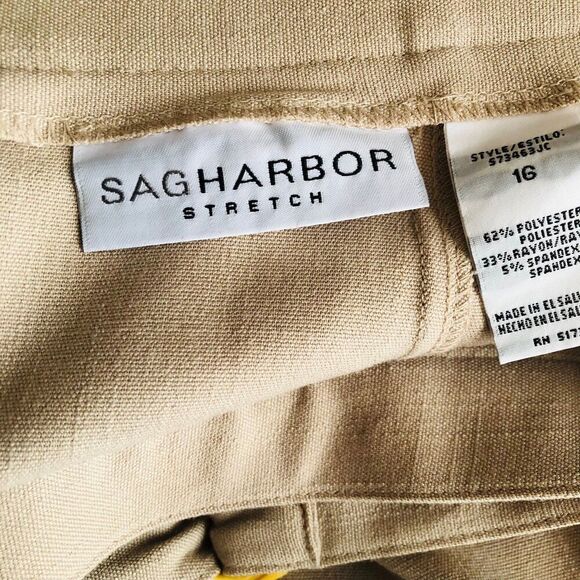 Sag Harbor Midi Skirt Womens Size 16 Tan Slit Loose 50s Beachy Lagen Look - Picture 5 of 6